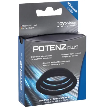JOYDIVISION POTENZDUO - PLUS 3 BLACK RINGS SET - S, M, L