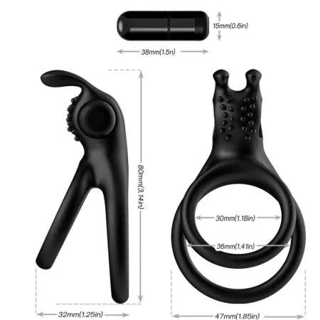 ARMONY - TRAVELER DOUBLE VIBRATOR RING FOR COUPLES RABBIT BLACK