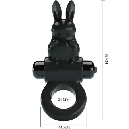 PRETTY LOVE - EXCITING RING RABBIT VIBRATOR RING 10 VIBRATIONS BLACK