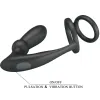 PRETTY LOVE - EMONI PENIS RING + ANAL PLUG 12 VIBRATIONS BLACK