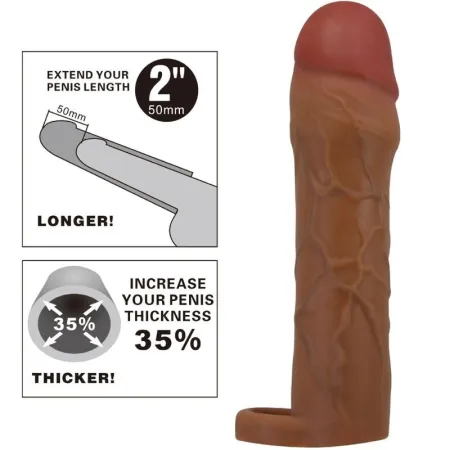 PRETTY LOVE - HANI PENIS SLEEVE WITH 5 CM EXTENSION MULATTO