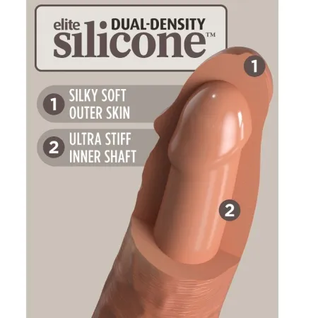 KING COCK - ELITE REALISTIC DILDO VIBRATING & SILICONE 20.3 CM CARAMEL