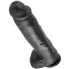 KING COCK - 11 DILDO BLACK WITH BALLS 28 CM