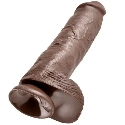 KING COCK - 11 DILDO BROWN WITH BALLS 28 CM