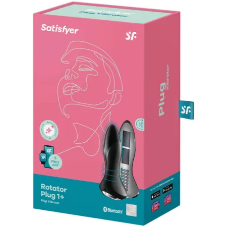 SATISFYER - ROTATOR PLUG 1+ VIBRATING PLUG APP BLACK