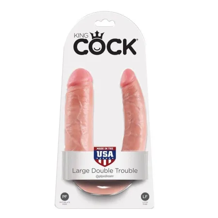 KING COCK - U-SHAPED LARGE DOUBLE TROUBLE FLESH 17.8 CM