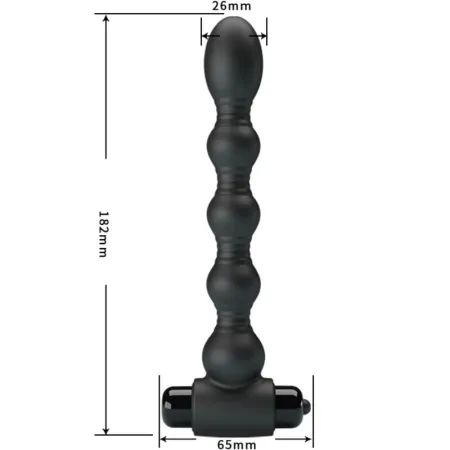 PRETTY LOVE - LYNN SILICONE ANAL PLUG 10 VIBRATIONS BLACK
