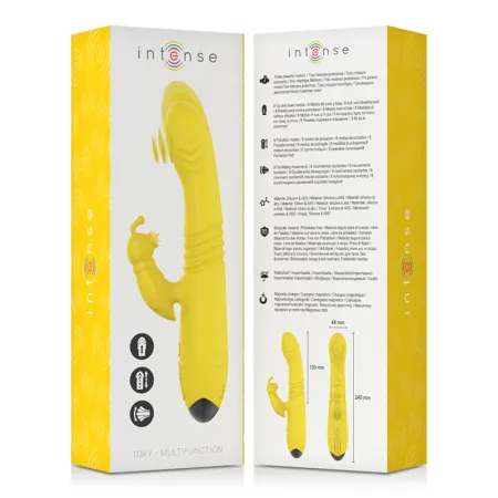 INTENSE - TOKY MULTIFUNCTION VIBRATOR UP & DOWN WITH CLITORAL STIMULATOR YELLOW