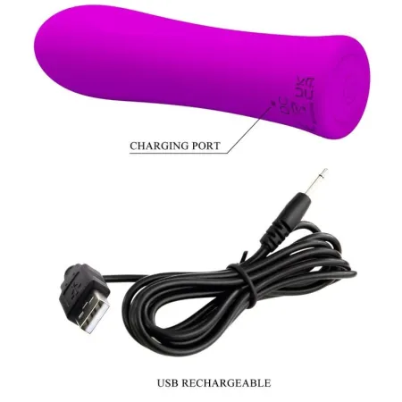 PRETTY LOVE - ANGELIQUE MULTIFUNCTION VIBRATOR + CLITORIS STIMULATOR PURPLE