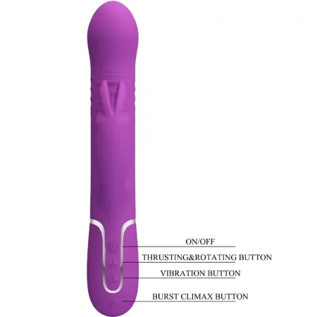 PRETTY LOVE - COALE 4 IN 1 MULTIFUNCTION RABBIT VIBRATOR PURPLE