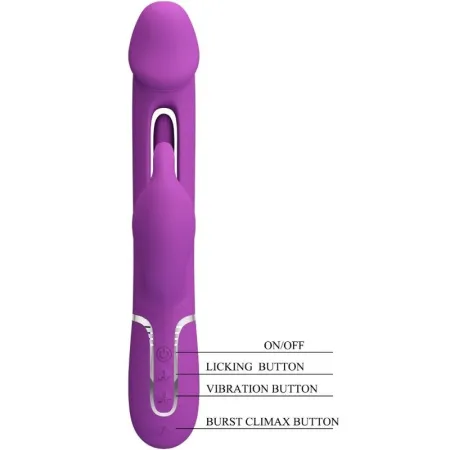 PRETTY LOVE - KAMPAS 3 IN 1 MULTIFUNCTION RABBIT VIBRATOR PURPLE