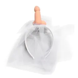 DIABLO PICANTE - WHITE BRIDAL VEIL WITH PENIS