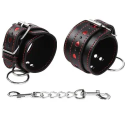 OHMAMA FETISH - WRIST RESTRAINTS WITH HEART INLAY