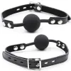 OHMAMA FETISH - SILICONE BALL GAG WITH LEATHER BELT (PADLOCK INCLUDED)