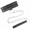 KINK - NECKLACE WITH LEASH 65 CM WITH SILVER STUDS MODEL 1 ADJUSTABLE 36-43 CM X 5 CM