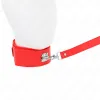 KINK - NECKLACE WITH LEASH 116 CM WITH SILVER STUDS MODEL 4 RED ADJUSTABLE 40-48 CM X 6 CM