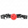 KINK - BREATHABLE BALL 4 CM GAG WITH DOUBLE RIVET RED 62.5 x 2.5 CM ADJUSTABLE 42-58 CM