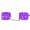 KINK - PREMIUM FUR LINED WRIST RESTRAINTS PURPLE WITH PURPLE BELT ADJUSTABLE 17-29 CM X 6 CM