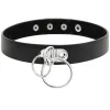 COQUETTE CHIC DESIRE - DOUBLE RING VEGAN LEATHER CHOKER
