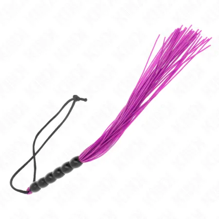 KINK - MINI SILICONE WHIP WITH 6 PURPLE BEADS 26 CM
