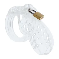 HIDDEN DESIRE - EXTREME CHASTITY COCK CAGE ACRYLIC ADJUSTABLE CLEAR