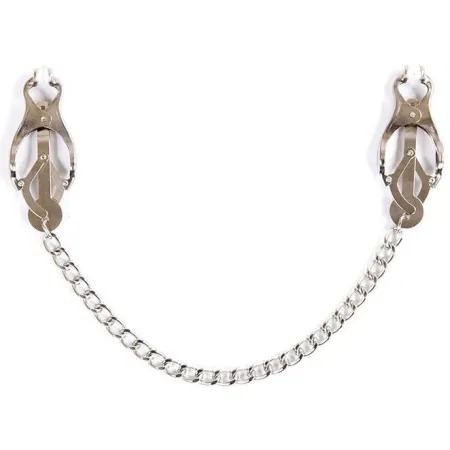 OHMAMA FETISH - METALLIC NIPPLE CLAMPS AND CHAIN