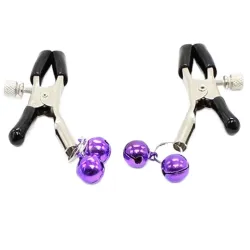OHMAMA FETISH - DOUBLE BELLS NIPPLE CLAMPS PURPLE