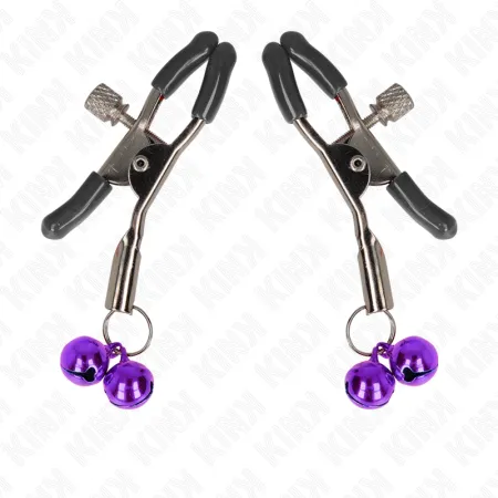 KINK - DOUBLE BELL NIPPLE CLAMP PURPLE 6 CM