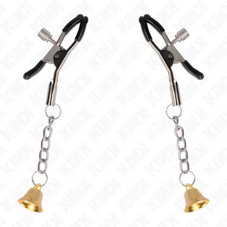 KINK - GOLD BELL PENDANT NIPPLE CLAMPS 6 CM