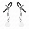 KINK - GLASS BEAD NIPPLE CLAMPS SILVER 6 CM