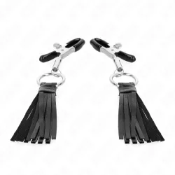 KINK - LEATHERETTE TASSEL NIPPLE CLAMPS 6 CM