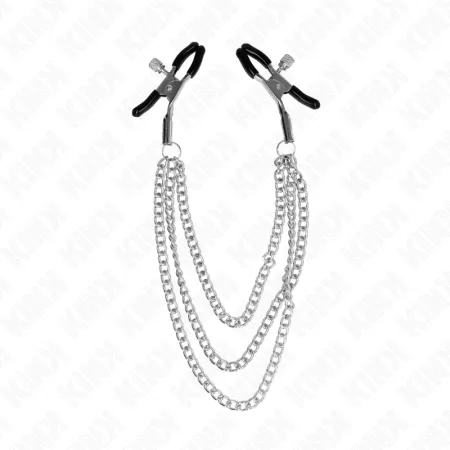 KINK - NIPPLE CLAMPS WITH 3 CHAINS SILVER 20/23/28 CM