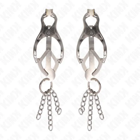 KINK - JAPANESE CLOVER NIPPLE CLAMPS WITH LITTLE CHAINS SILVER