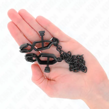 KINK - FLAT CHAIN NIPPLE CLAMPS BLACK 30 CM