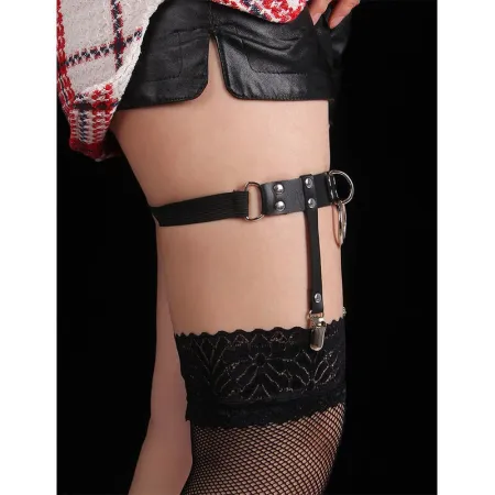OHMAMA FETISH - PENIS CAGE WITH METAL RINGS AND LEATHER STRAPS