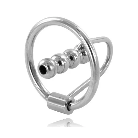 METAL HARD - GLAND RING WITH URETHRAL PLUG 28MM