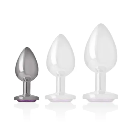 INTENSE - ALUMINUM METAL ANAL PLUG WITH VIOLET CRYSTAL SIZE S