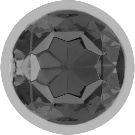 INTENSE - METAL ALUMINUM ANAL PLUG WITH BLACK GLASS SIZE M