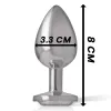 INTENSE - ALUMINUM METAL ANAL PLUG WITH SILVER CRYSTAL SIZE M