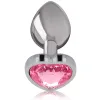INTENSE - ALUMINUM METAL ANAL PLUG PINK HEART SIZE M