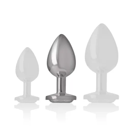 INTENSE - ALUMINUM METAL ANAL PLUG WHITE HEART SIZE M