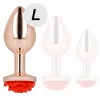 KINK - PINK GOLD ANAL PLUG WITH RED ROSE L