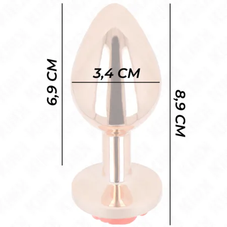 KINK - PINK GOLD ANAL PLUG WITH RED ROSE M