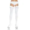 LEG AVENUE - WHITE OPAQUE TIGHTS WITH Ruffle AND BOW FINISH