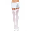LEG AVENUE - NYLON THIGH HIGHS WITH BOW PINK