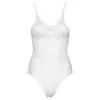 LEG AVENUE - SEAMLESS SCROLL LACE TEDDY - WHITE