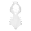 LEG AVENUE - CUT OUT STRAPPY BODYSUIT ONE SIZE - WHITE