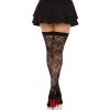 LEG AVENUE - WILD ROSES NET STOCKS BLACK