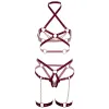 LEG AVENUE - HARNESS BRA & HEART GARTER M