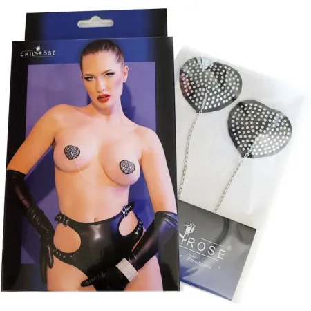 CHILIROSE - CR 4662 NIPPLE COVERS SILVER & BLACK